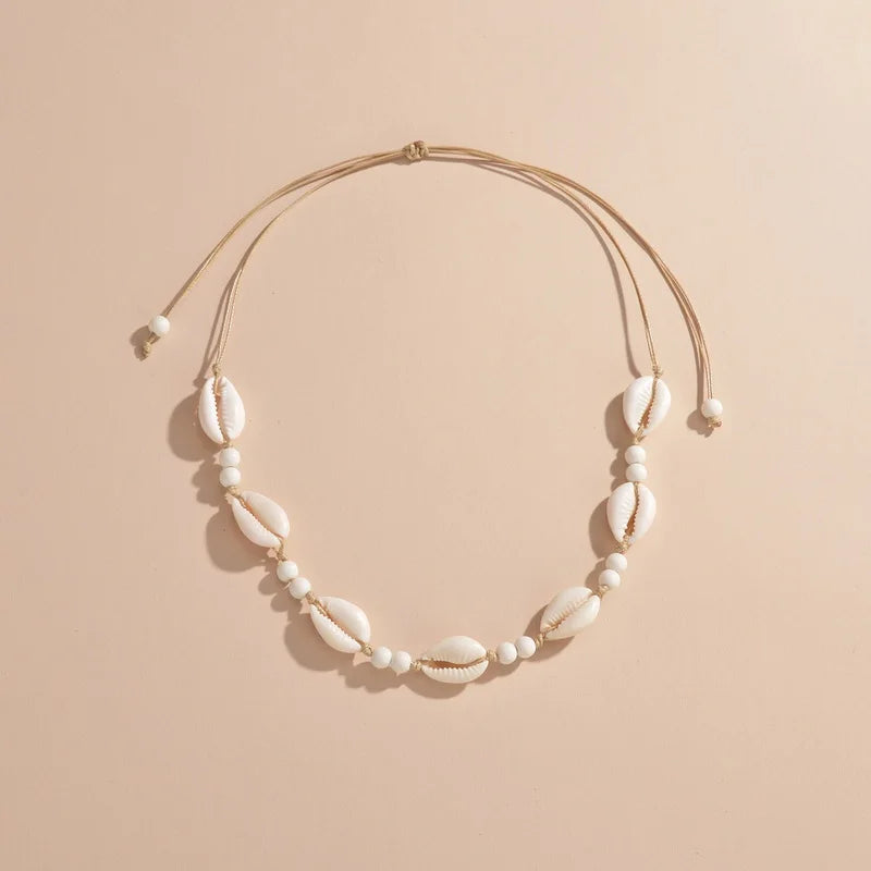 Shell beaded necklace braided chain choker - MERGE.DAY.1.FREESTYLE