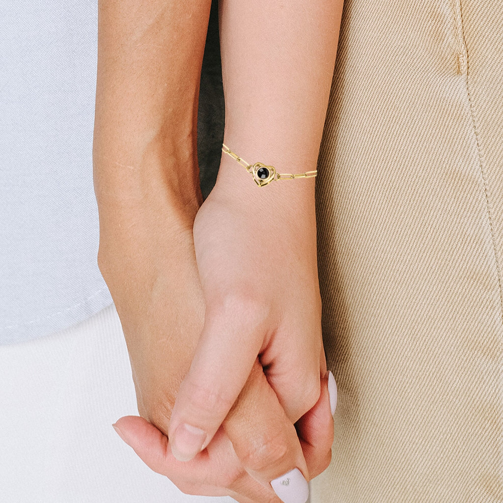 Customizable photo Projection Photo Bracelet-Heart Pendant Memorial Bracelet - MERGE.DAY.1.FREESTYLE