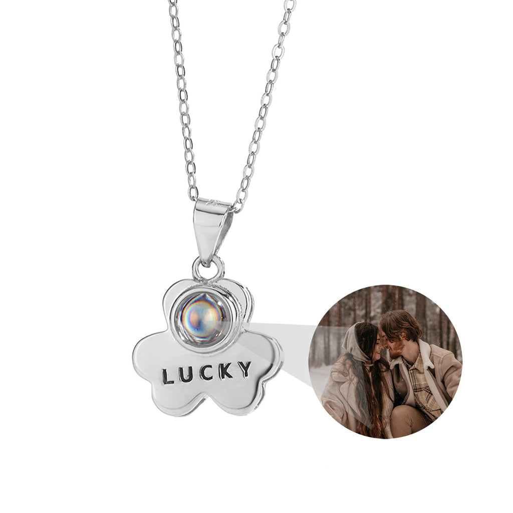 Customizable Photo Bear Projection Necklace Silver Shiny Necklace - MERGE.DAY.1.FREESTYLE