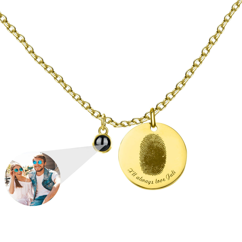 Fingerprint necklace with customizable photos Projection Necklace Pendant Jewelry - MERGE.DAY.1.FREESTYLE