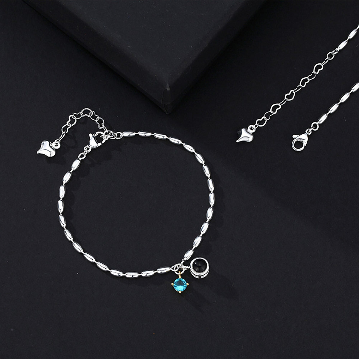 Customized birthstone and photo Circle Photo Bracelet Projection Bracelets - MERGE.DAY.1.FREESTYLE