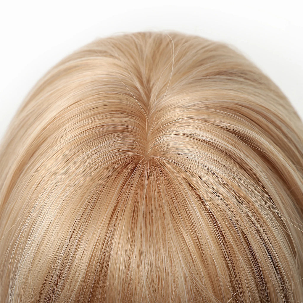 EASIHAIR Medium Length Wavy Blonde Synthetic Wig With Bangs For Women Natural Wigs Hair Heat Resistant Daily Party Cosplay Use - MERGE.DAY.1.FREESTYLE