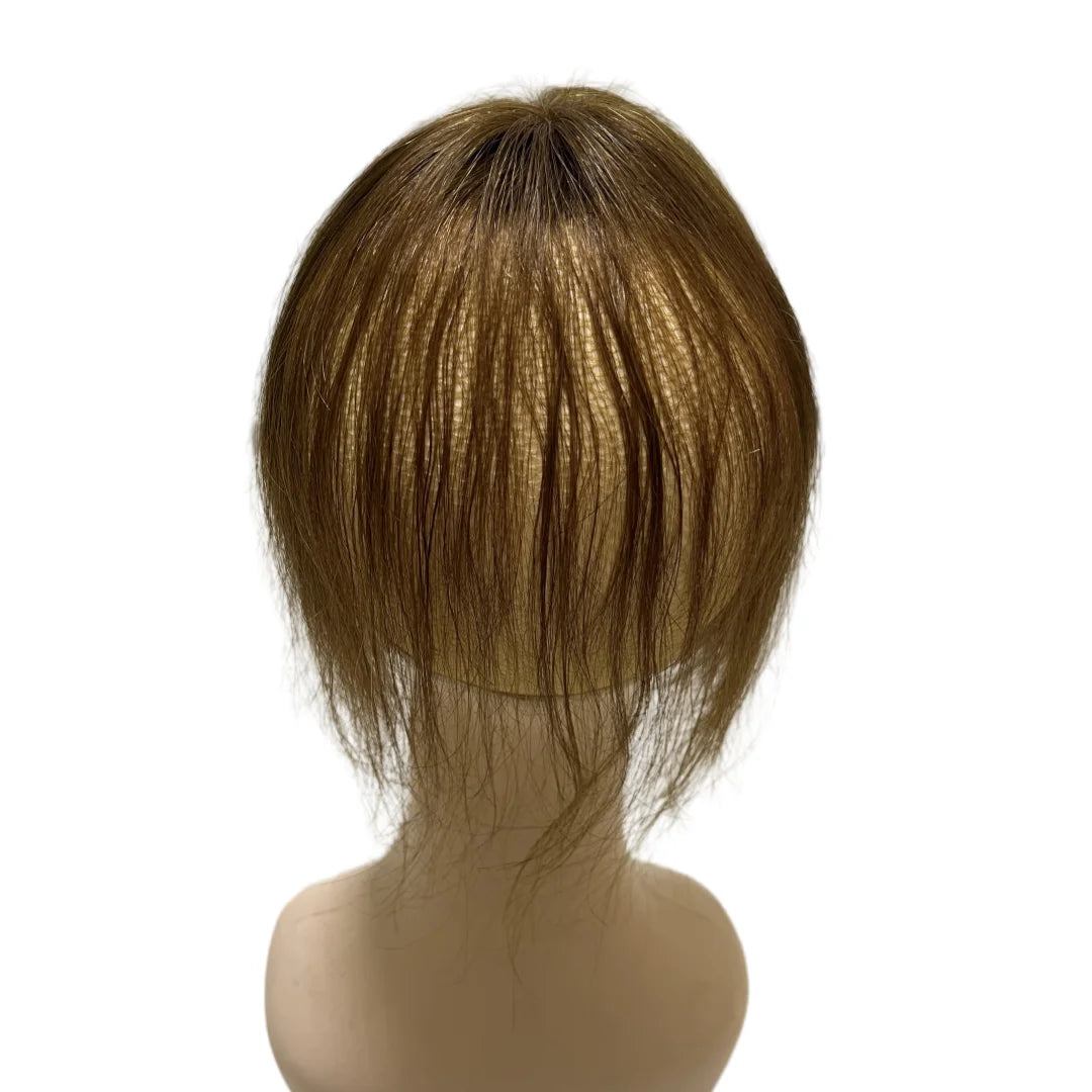 25cm Clip In Natural Human Hair Topper For Women Bangs Fringe Hair Pieces Middle Part Brazilian Hairpiece Add Hair Volume - MERGE.DAY.1.FREESTYLE