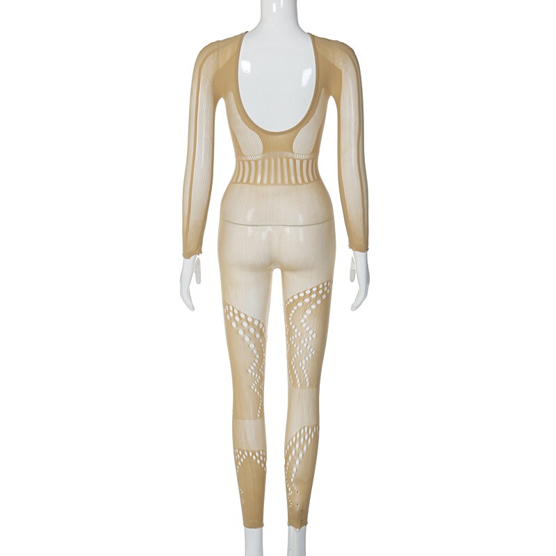 solid color Knitted Thin Long Sleeve Jumpsuit Romper - MERGE.DAY.1.FREESTYLE