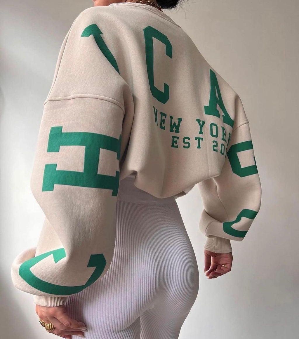 Casual Letters Print Sweatshirt Women Long Sleeve Loose Hoodies Y2k Streetwear - MERGE.DAY.1.FREESTYLE