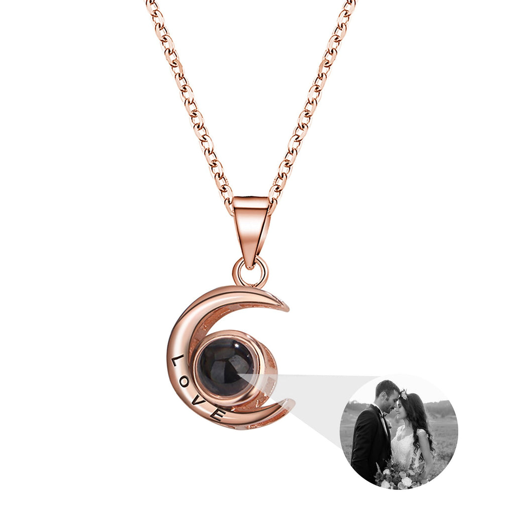 Personality Moon Necklace With Customizable Photo Romantic Gift - MERGE.DAY.1.FREESTYLE