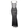 Spaghetti Strap Square Collar Sleeveless Maxi Dress Skinny - MERGE.DAY.1.FREESTYLE