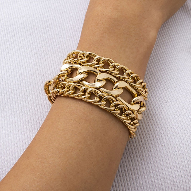 Hip Hop Thick Link Chain Bracelet Women's CCB Material - MERGE.DAY.1.FREESTYLE