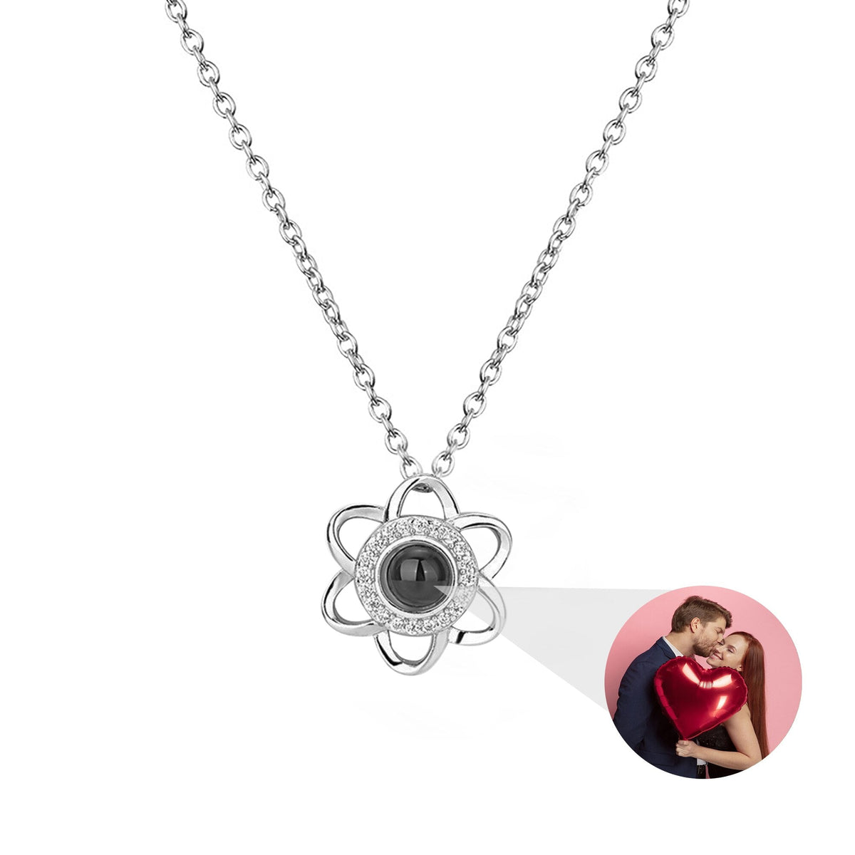 Flowers that can be customized for photosProjection Necklace Pendant Jewelry - MERGE.DAY.1.FREESTYLE