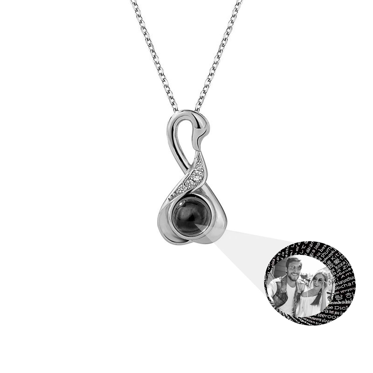 Love Swan with Customized Photos Projection Necklace Pendant Jewelry - MERGE.DAY.1.FREESTYLE