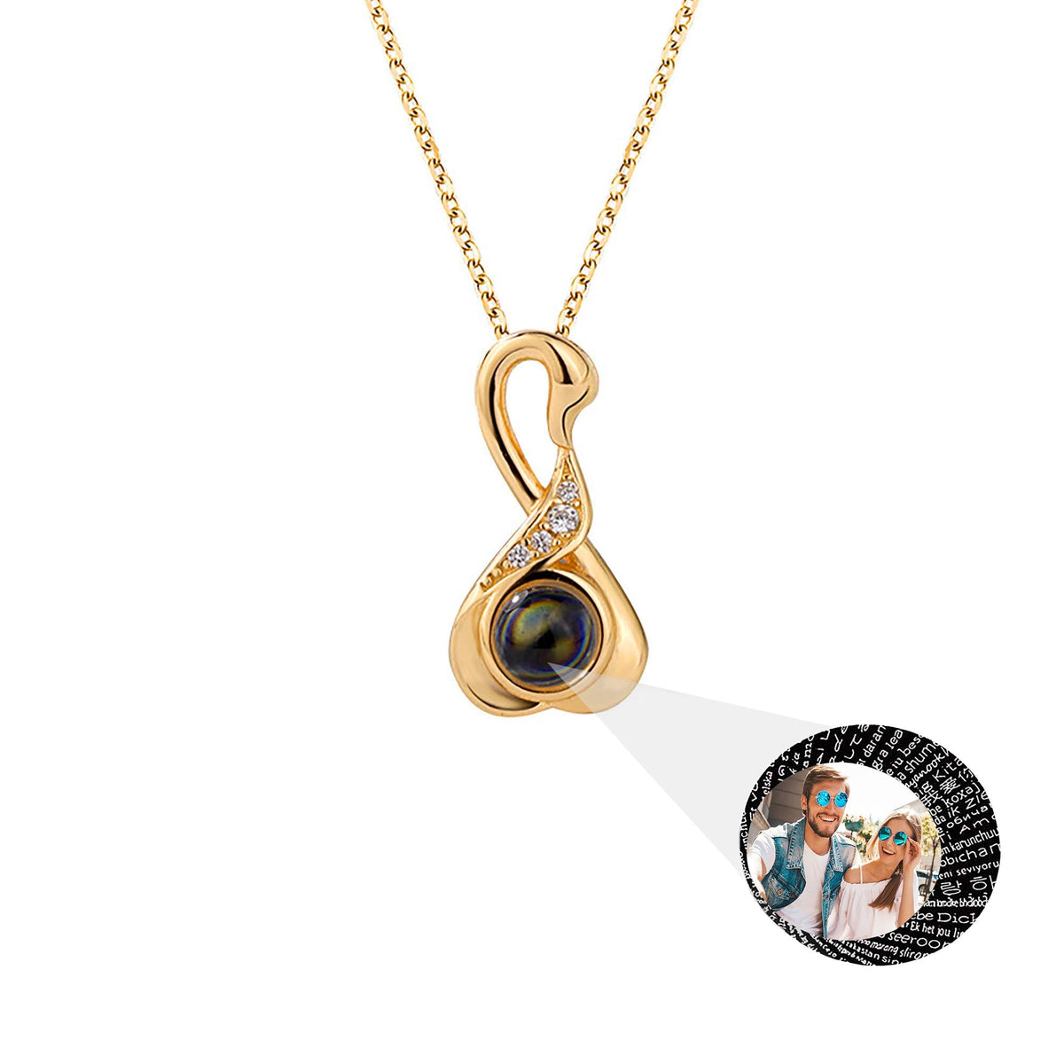 Love Swan with Customized Photos Projection Necklace Pendant Jewelry - MERGE.DAY.1.FREESTYLE