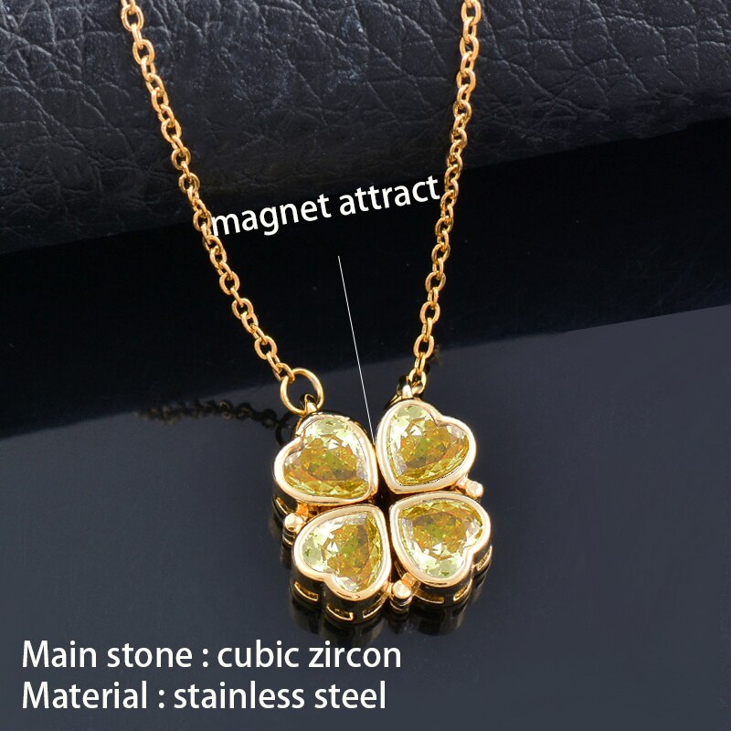 Trendy Flower Magnetic Attract Together Pendant Necklace - MERGE.DAY.1.FREESTYLE
