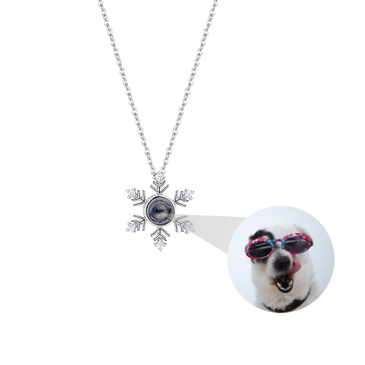 Photo Projection snowflake shape Necklace Pendant Jewelry for Lover Girlfriend 2022 - MERGE.DAY.1.FREESTYLE