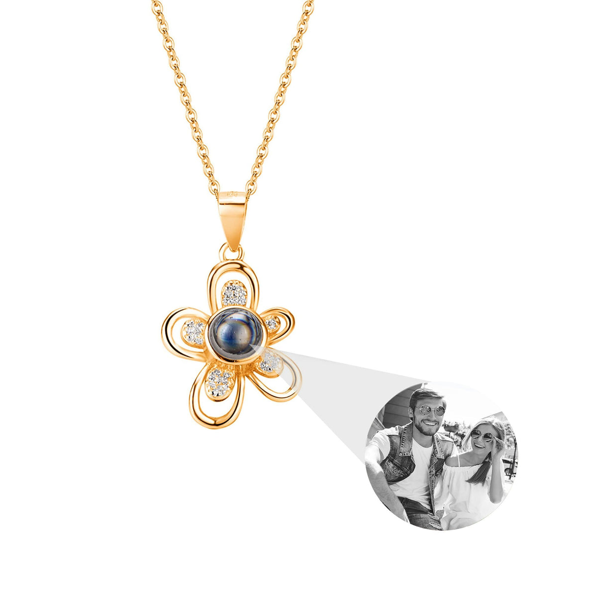 Flowers that can be customized for photos Projection Necklace Pendant Jewelry - MERGE.DAY.1.FREESTYLE
