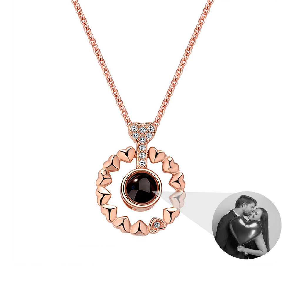 Love projection necklace with customizable photos Necklace Heart Pendant - MERGE.DAY.1.FREESTYLE