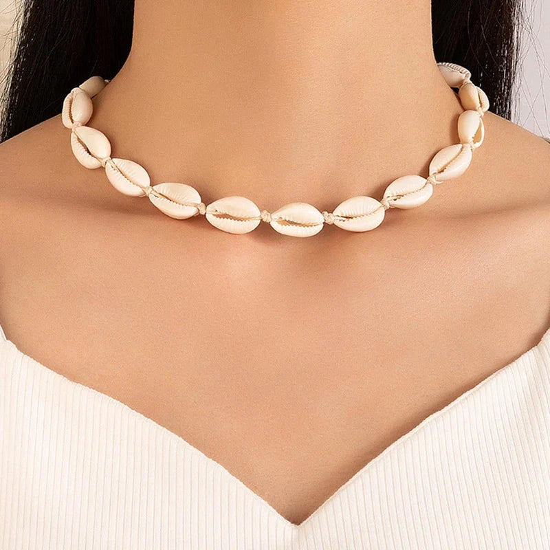 Fashion Rope Chain Natural Shell Choker Necklace - MERGE.DAY.1.FREESTYLE