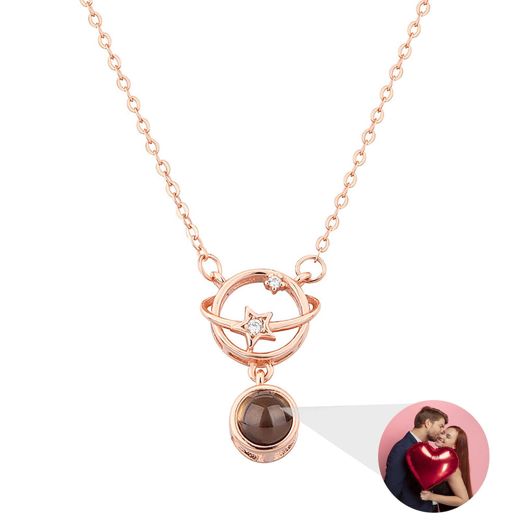 Planet with customizable photos Projection Necklace Pendant Jewelry - MERGE.DAY.1.FREESTYLE