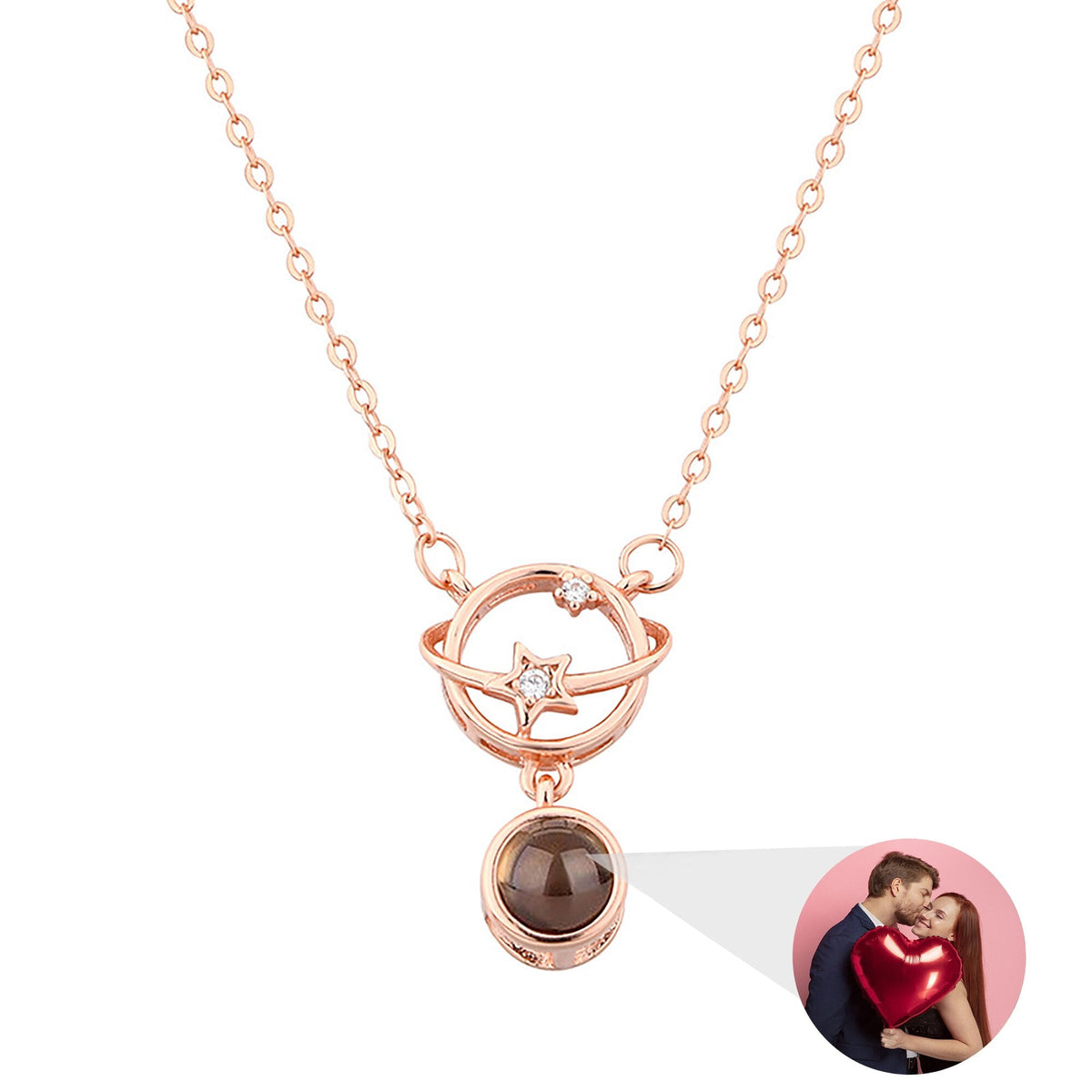 Planet with customizable photos Projection Necklace Pendant Jewelry - MERGE.DAY.1.FREESTYLE