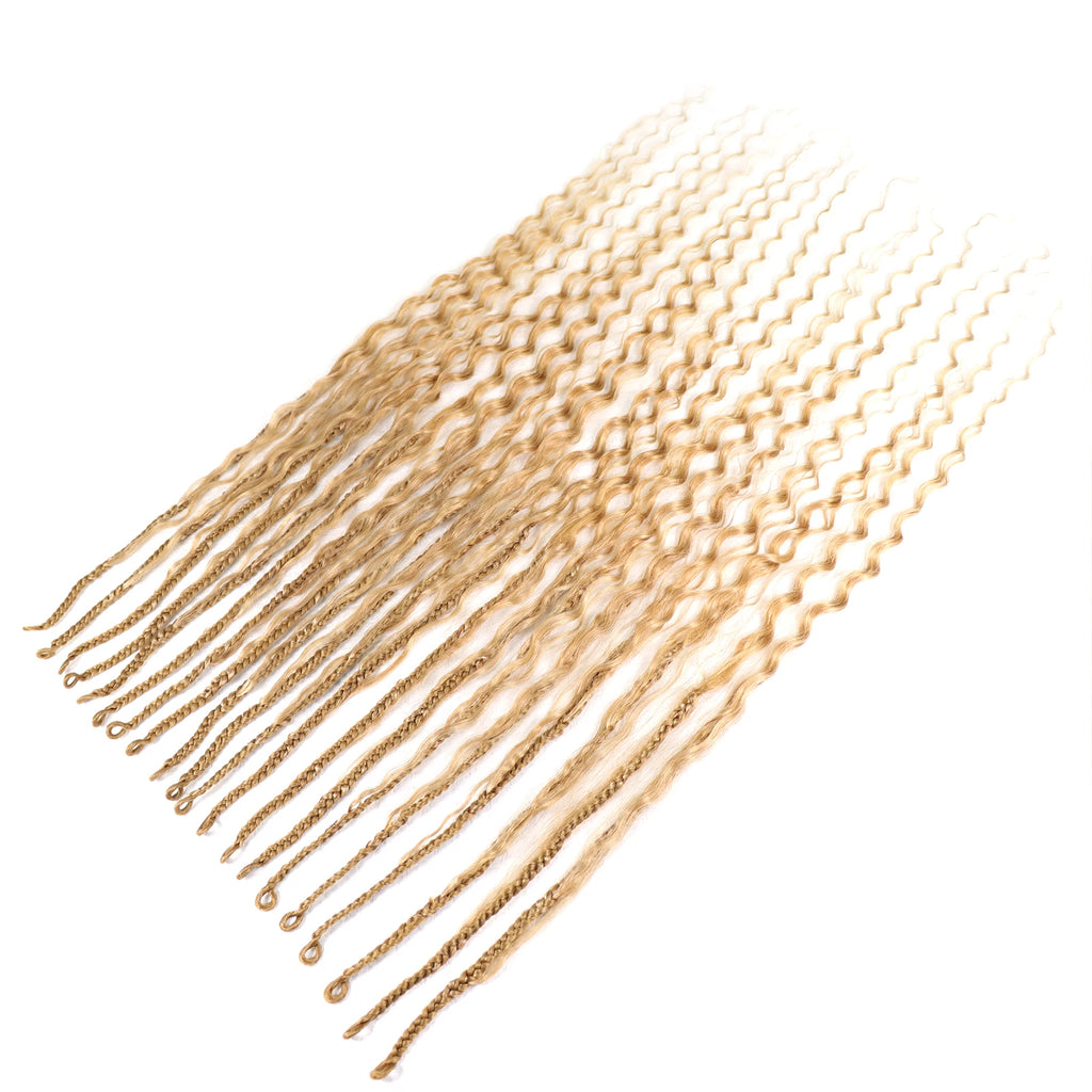 14-30Inch Boho Box Braids Crochet Human Hair Curly Ends Blonde Bohemian Braids For Women Pre-looped Braiding Hair Extensions - MERGE.DAY.1.FREESTYLE