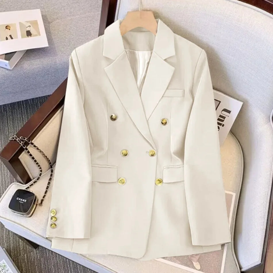 Jackets Blazer Woman Spring Autumn Solid Color Long Sleeve Tailored Collar - MERGE.DAY.1.FREESTYLE