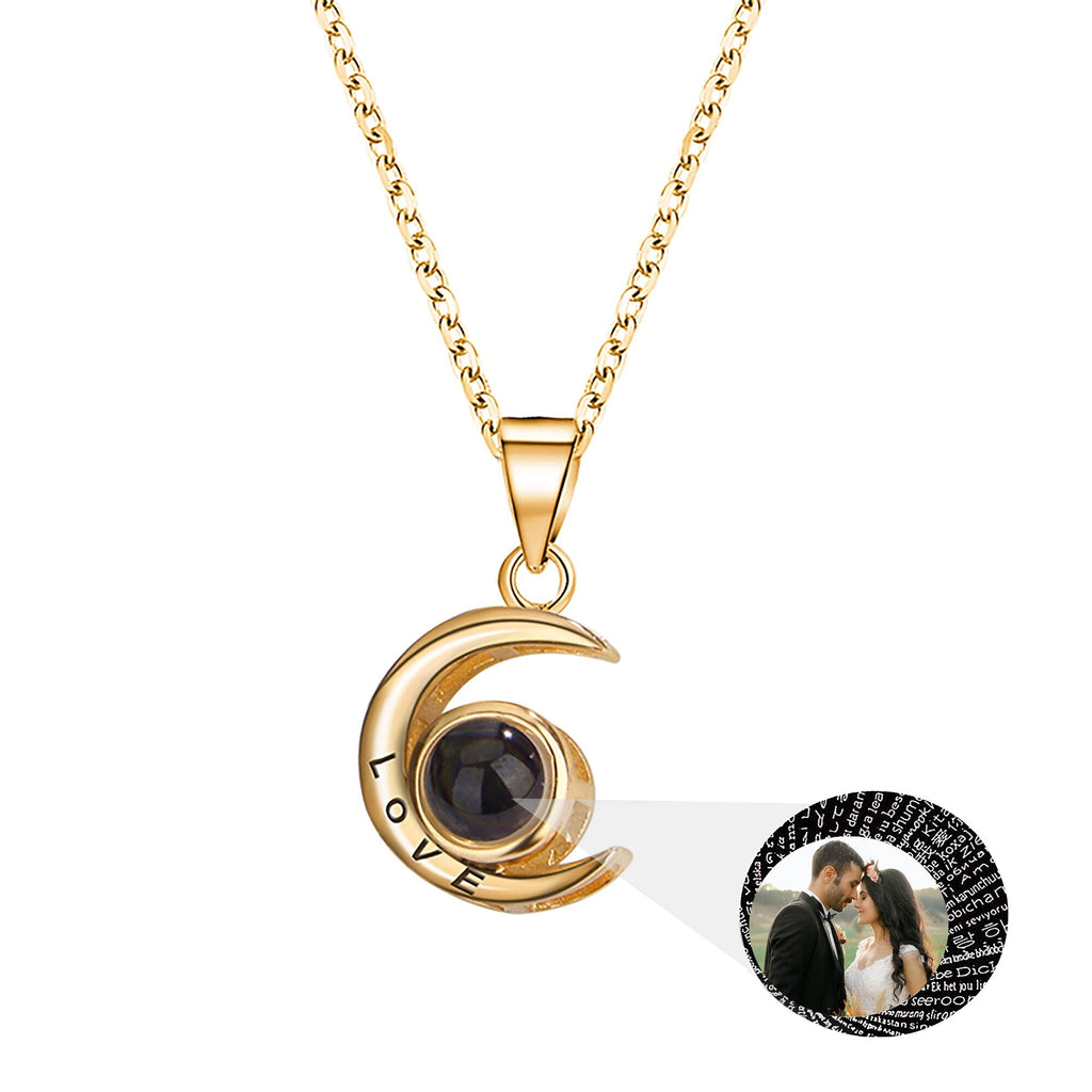 Personality Moon Necklace With Customizable Photo Romantic Gift - MERGE.DAY.1.FREESTYLE