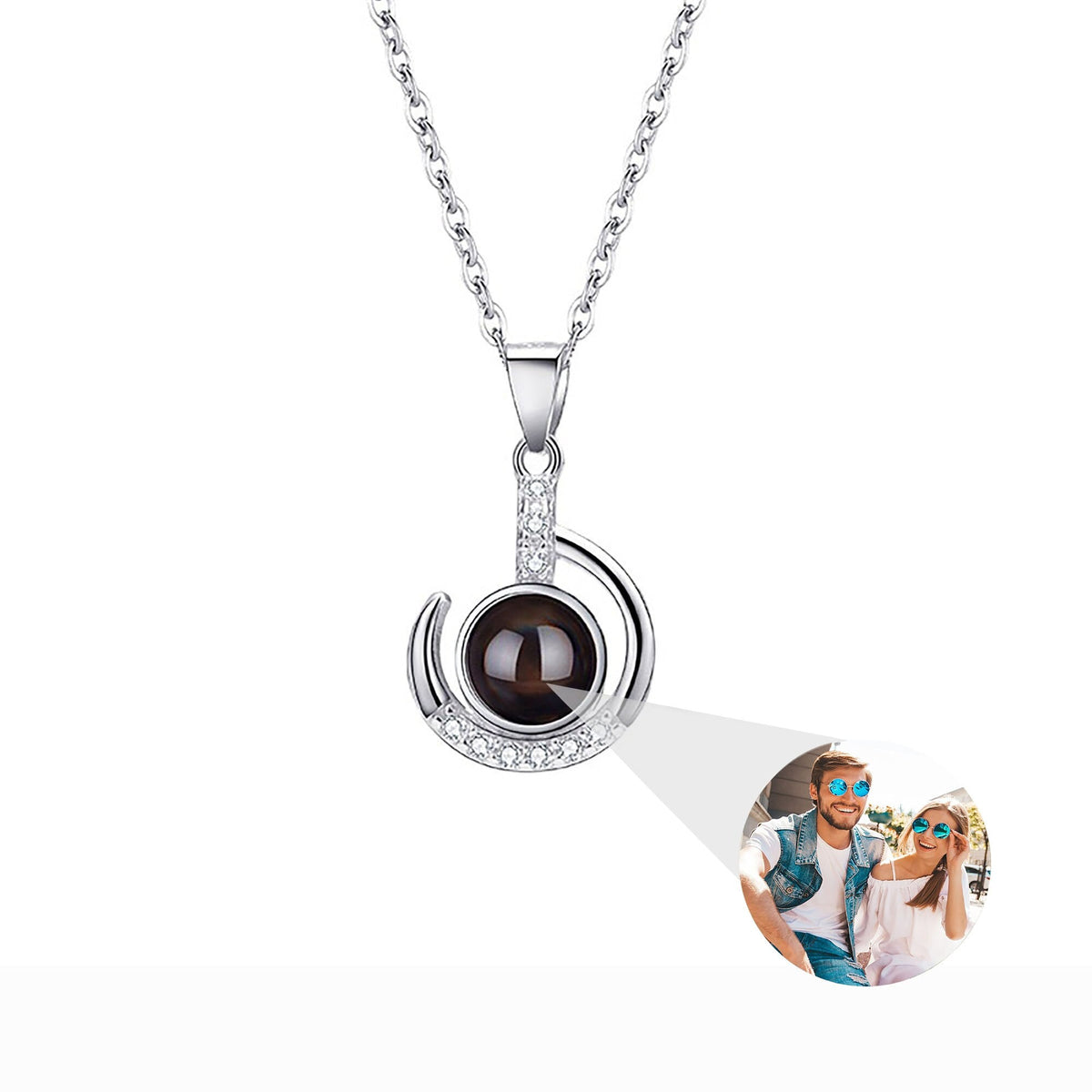 Customizable photo Silver 925 Necklace 100 Languages I Love You Projection Pendant - MERGE.DAY.1.FREESTYLE