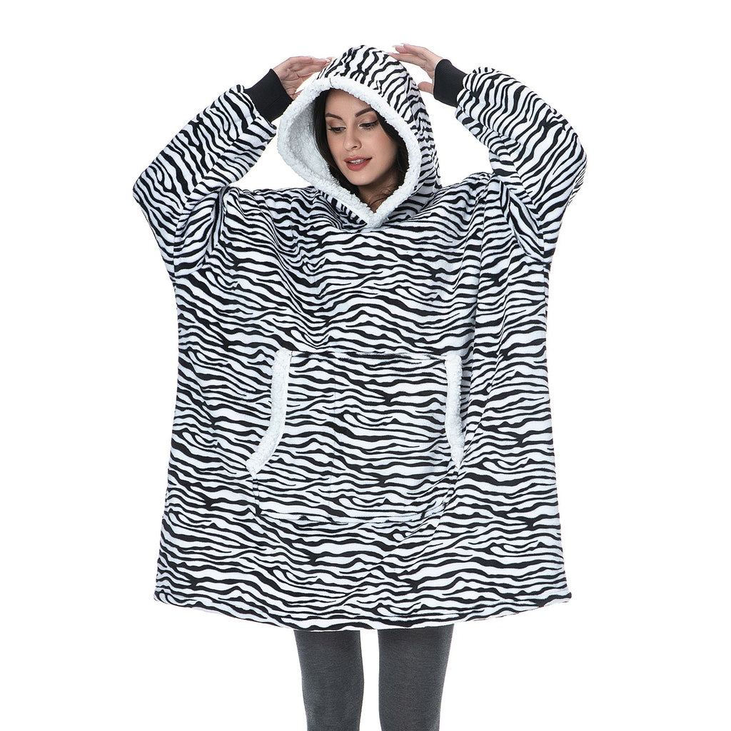 Winter Oversized Hoodies Women Giant Hoody Flannel Fleece Wearable Blanket - MERGE.DAY.1.FREESTYLE