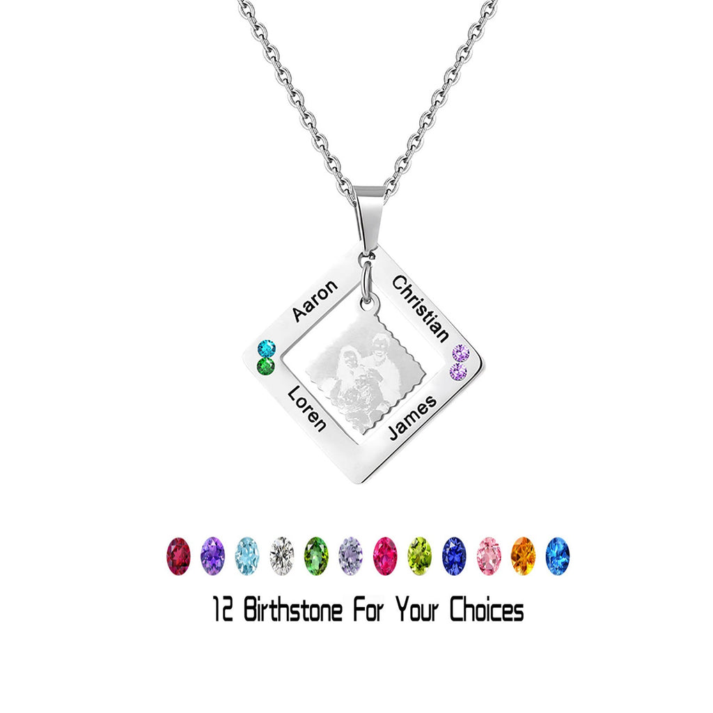customized photos with birthstone Colorful 12 Birthstone Pendant Necklaces - MERGE.DAY.1.FREESTYLE