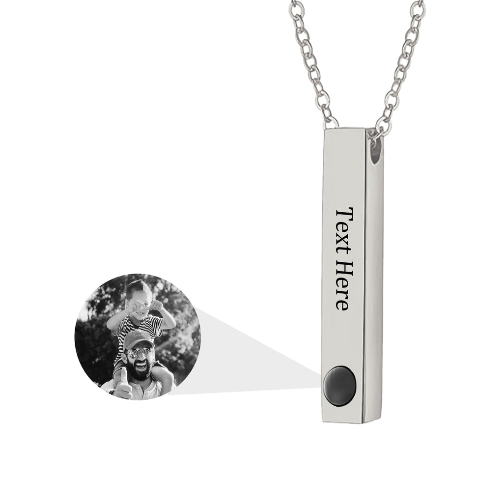 Personalized Photo Projection Stereo Bar Necklace Creative Rectangle Pendant - MERGE.DAY.1.FREESTYLE