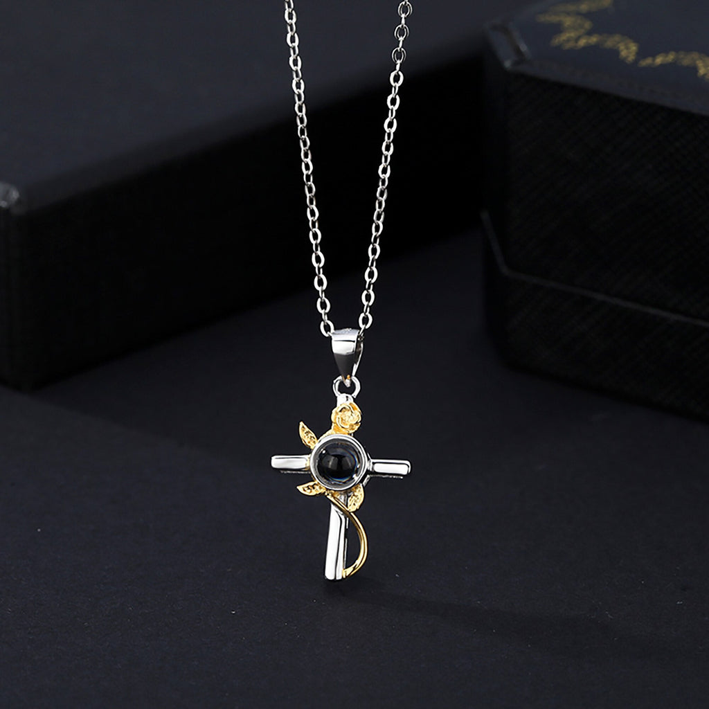 Customizable Photo Cross Projection Necklace Pendant Jewelry - MERGE.DAY.1.FREESTYLE