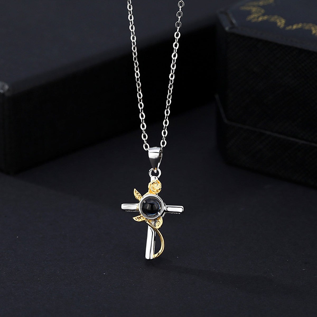 Customizable Photo Cross Projection Necklace Pendant Jewelry - MERGE.DAY.1.FREESTYLE