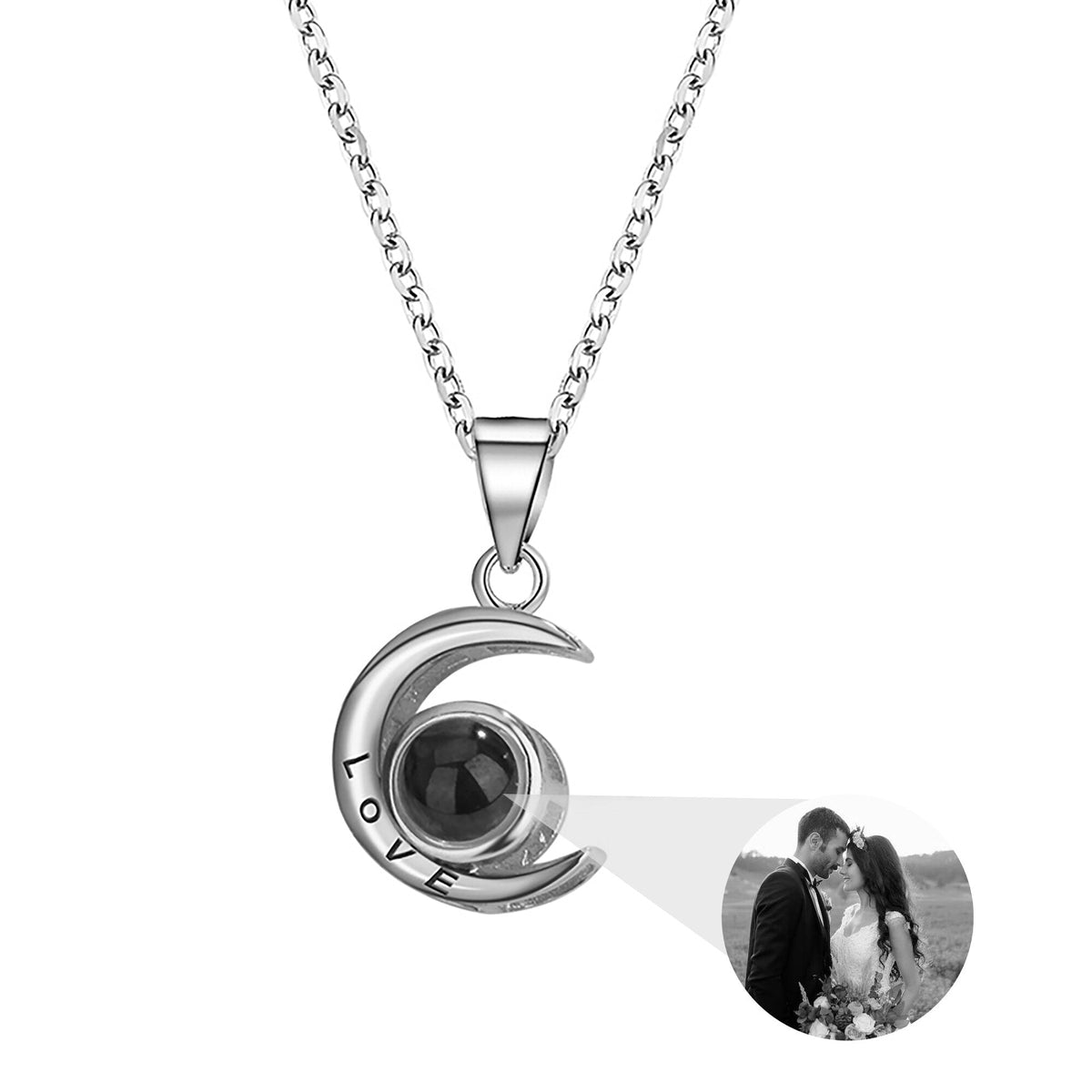 Personality Moon Necklace With Customizable Photo Romantic Gift - MERGE.DAY.1.FREESTYLE