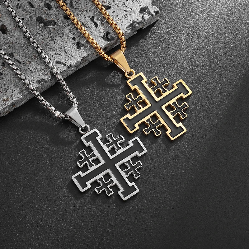 Templar Pendant Men's Medieval Jerusalem Crusader Cross Necklace - MERGE.DAY.1.FREESTYLE