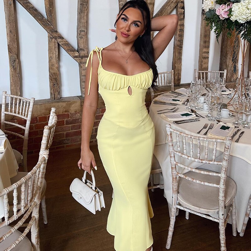 Folds Sleeveless Slips Bandage Solid Maxi Prom Dress Sexy Bodycon Summer - MERGE.DAY.1.FREESTYLE