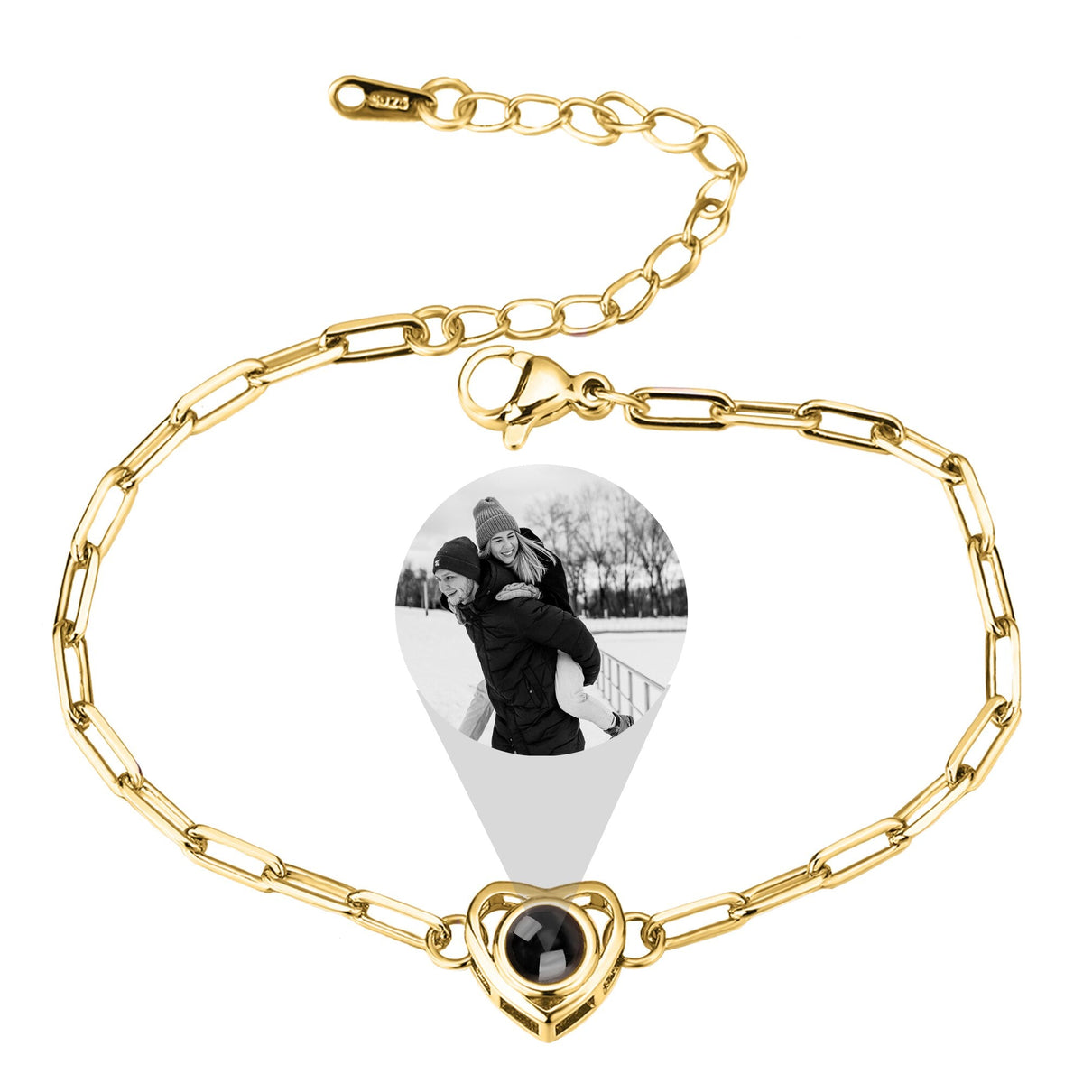 Customizable photo Projection Photo Bracelet-Heart Pendant Memorial Bracelet - MERGE.DAY.1.FREESTYLE