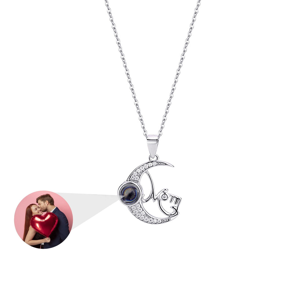 Customizable photo of the moon Projection Necklace Pendant Jewelry - MERGE.DAY.1.FREESTYLE