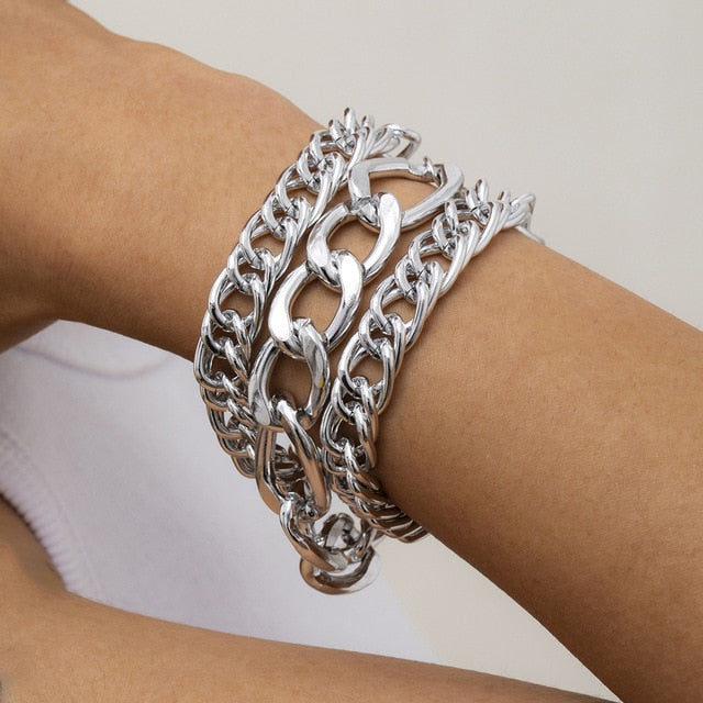 Hip Hop Thick Link Chain Bracelet Women's CCB Material - MERGE.DAY.1.FREESTYLE