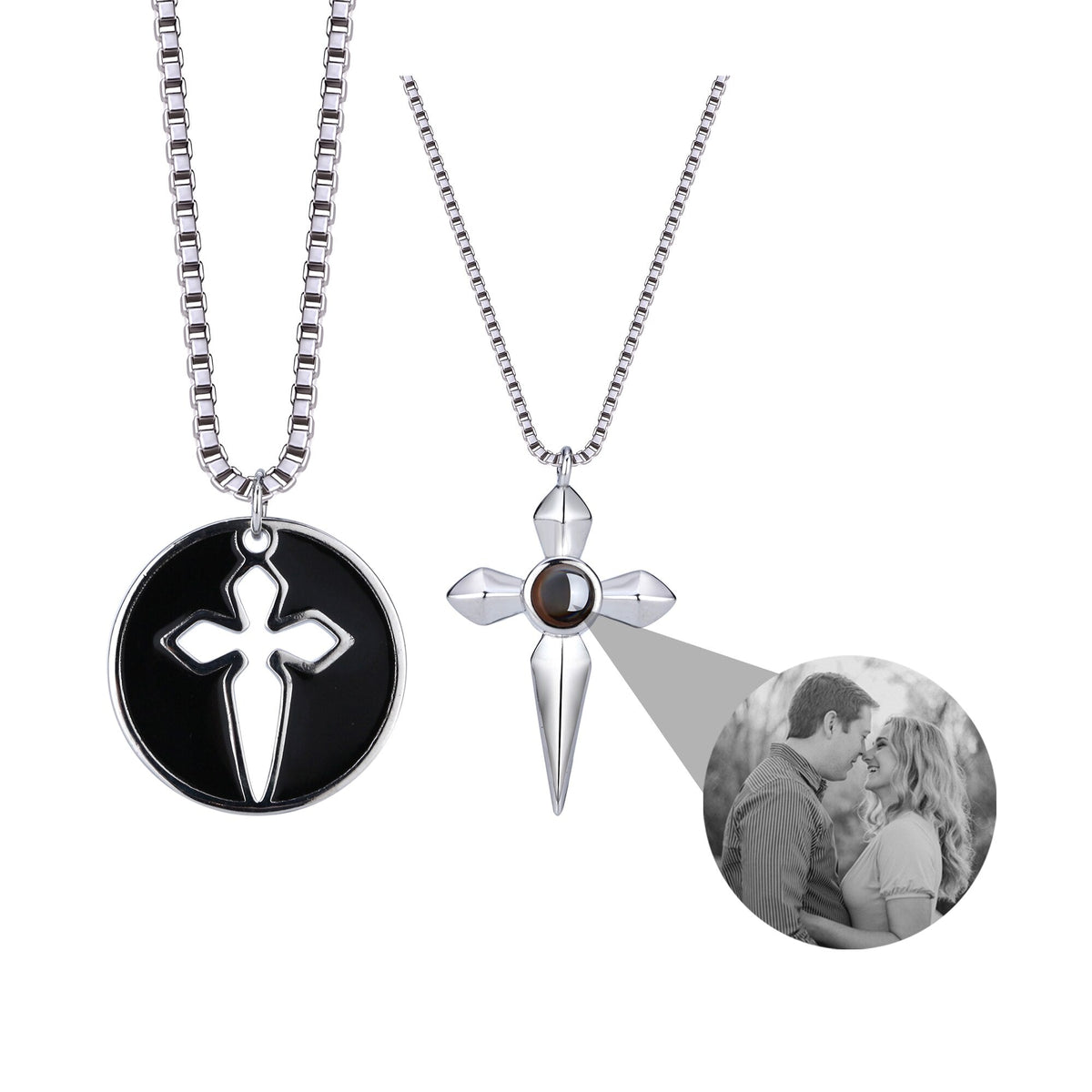 Couples who can customize photosProjection Necklace Pendant Jewelry - MERGE.DAY.1.FREESTYLE
