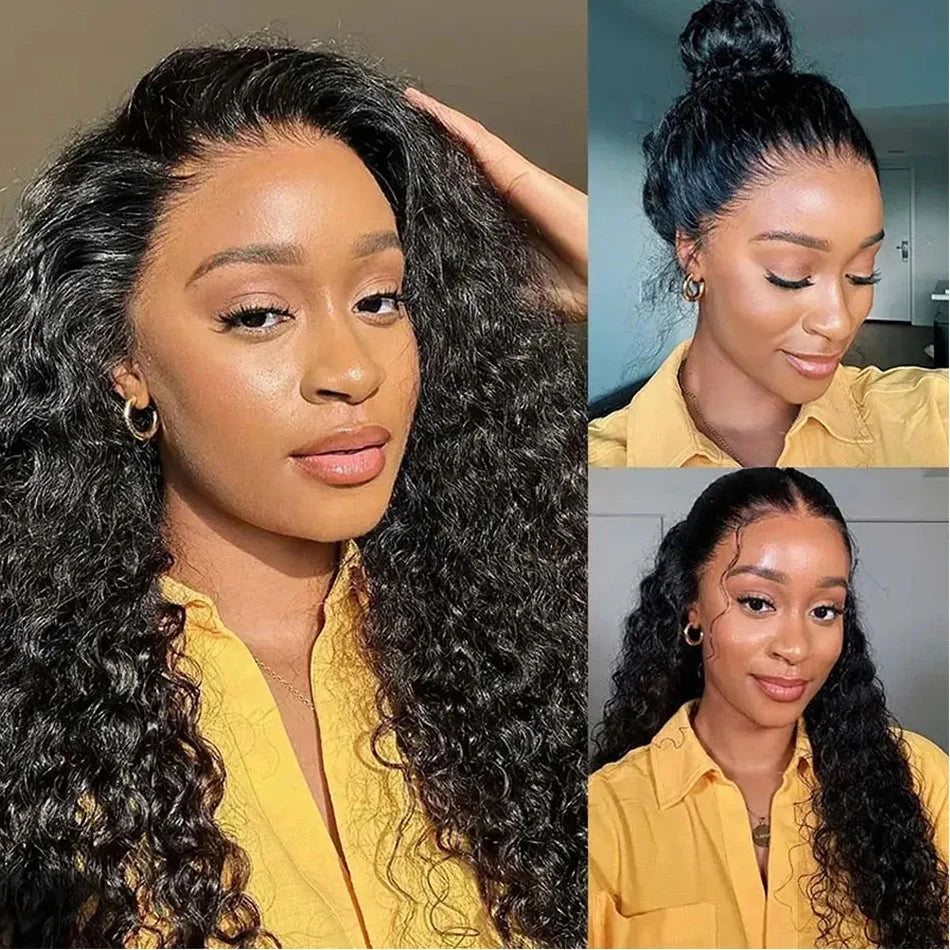 Malaysian Water Wave Wigs 13x6 HD Transparent Lace Front Human Hair Wigs Wear and Go Glueless Lace Frontal Wigs Deep Curly Wigs - MERGE.DAY.1.FREESTYLE
