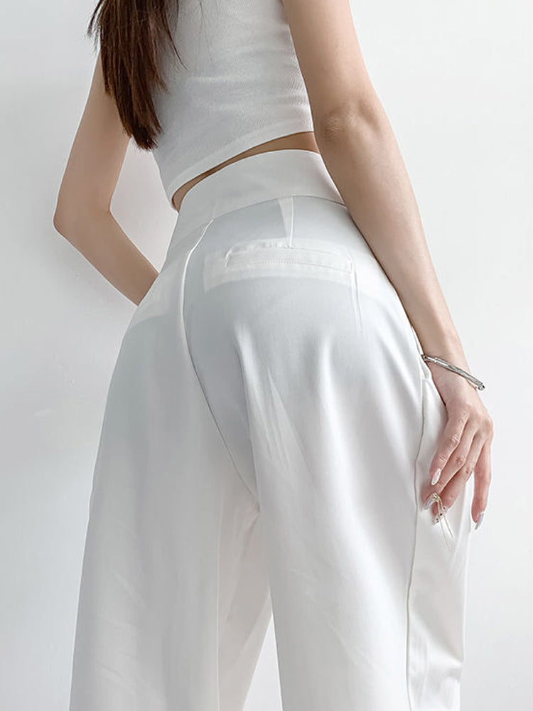 Casual Baggy Trousers Women Summer High-Waist Pants Loose Straight Mopping Pants - MERGE.DAY.1.FREESTYLE