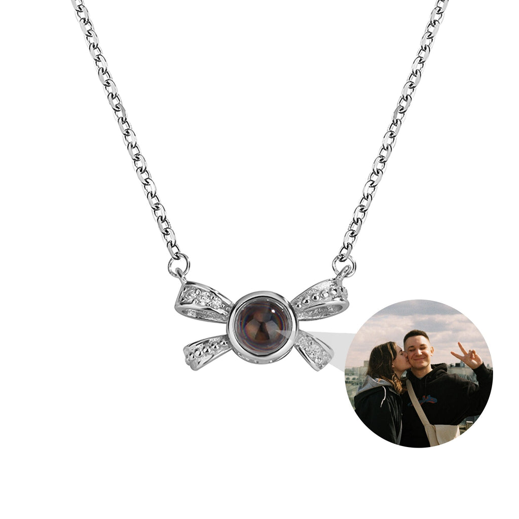 Customized photo bow necklace Projection Necklace Personality Photo Creative Pendant - MERGE.DAY.1.FREESTYLE