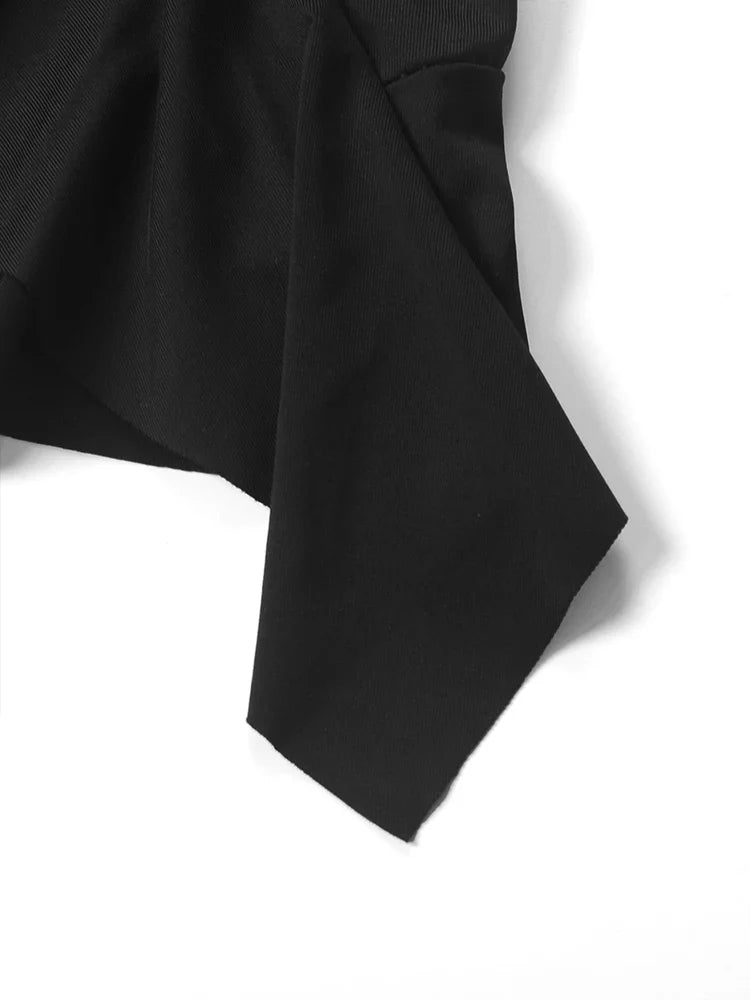 Sleeveless Strap Backless Folds Split Bodycon - MERGE.DAY.1.FREESTYLE