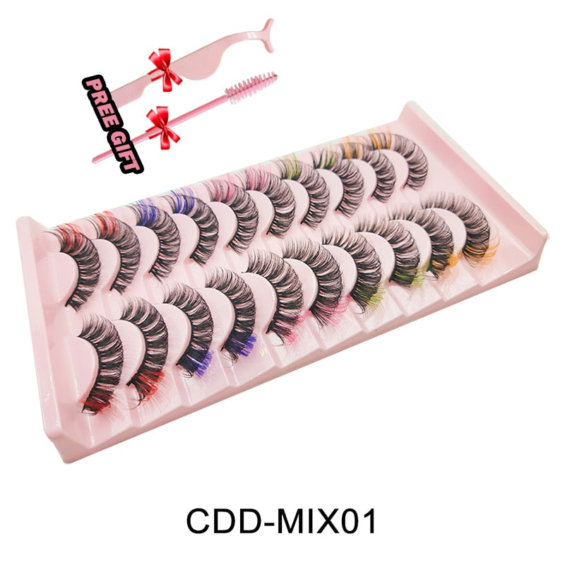 Strip Lashes 10-pairs Fluffy Mink Lashes 3D False Volume Eyelashes - MERGE.DAY.1.FREESTYLE