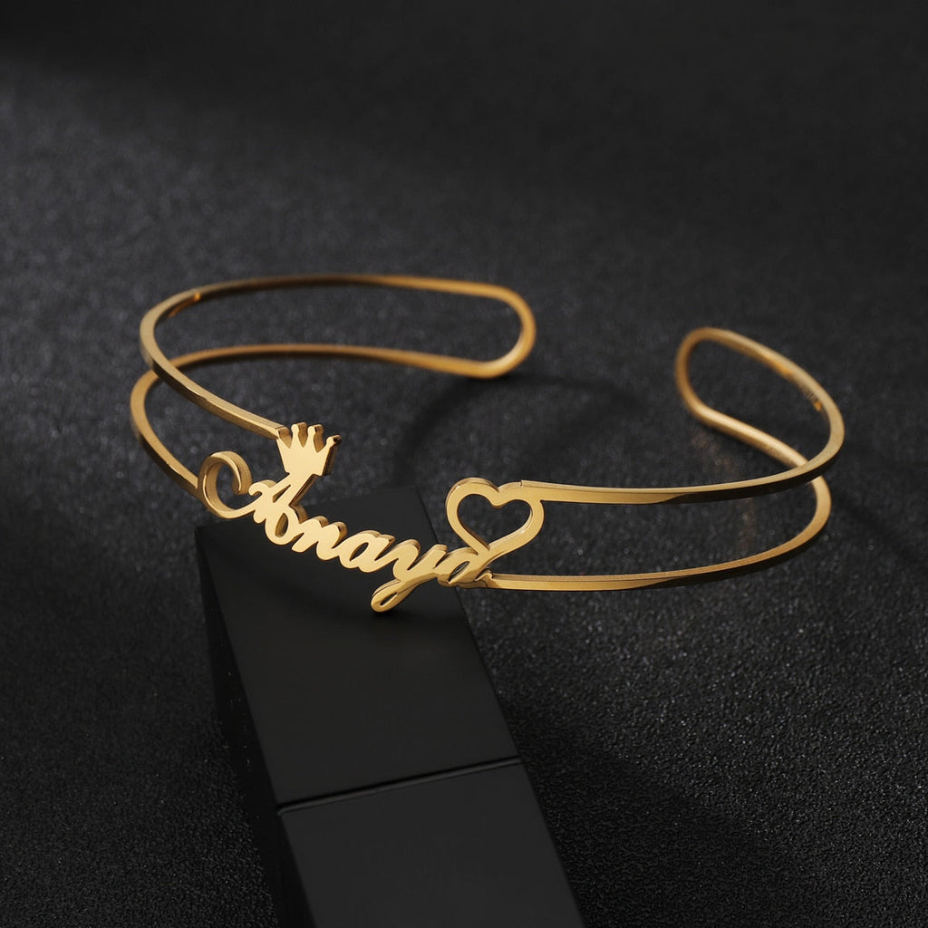 Customized Letter Name Bracelet Bangles for Women Men Chrismas Jewelry Gift - MERGE.DAY.1.FREESTYLE