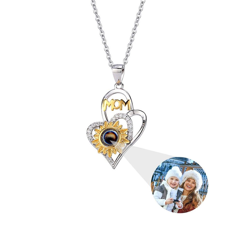Sunflower with customized photosProjection Necklace Pendant Jewelry - MERGE.DAY.1.FREESTYLE