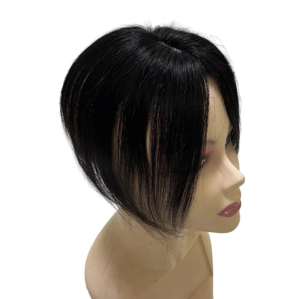 25cm Clip In Natural Human Hair Topper For Women Bangs Fringe Hair Pieces Middle Part Brazilian Hairpiece Add Hair Volume - MERGE.DAY.1.FREESTYLE