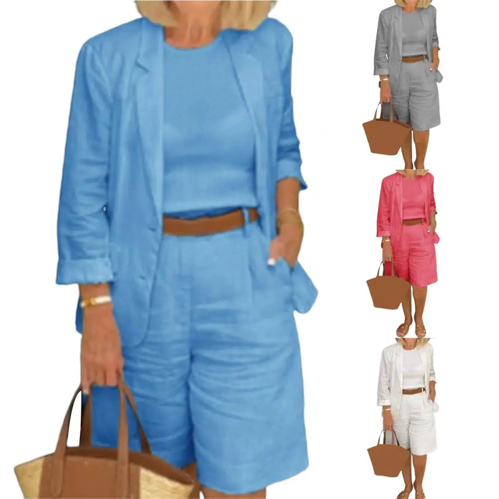 Summer Fashion Solid Color Two Piece Set - MERGE.DAY.1.FREESTYLE