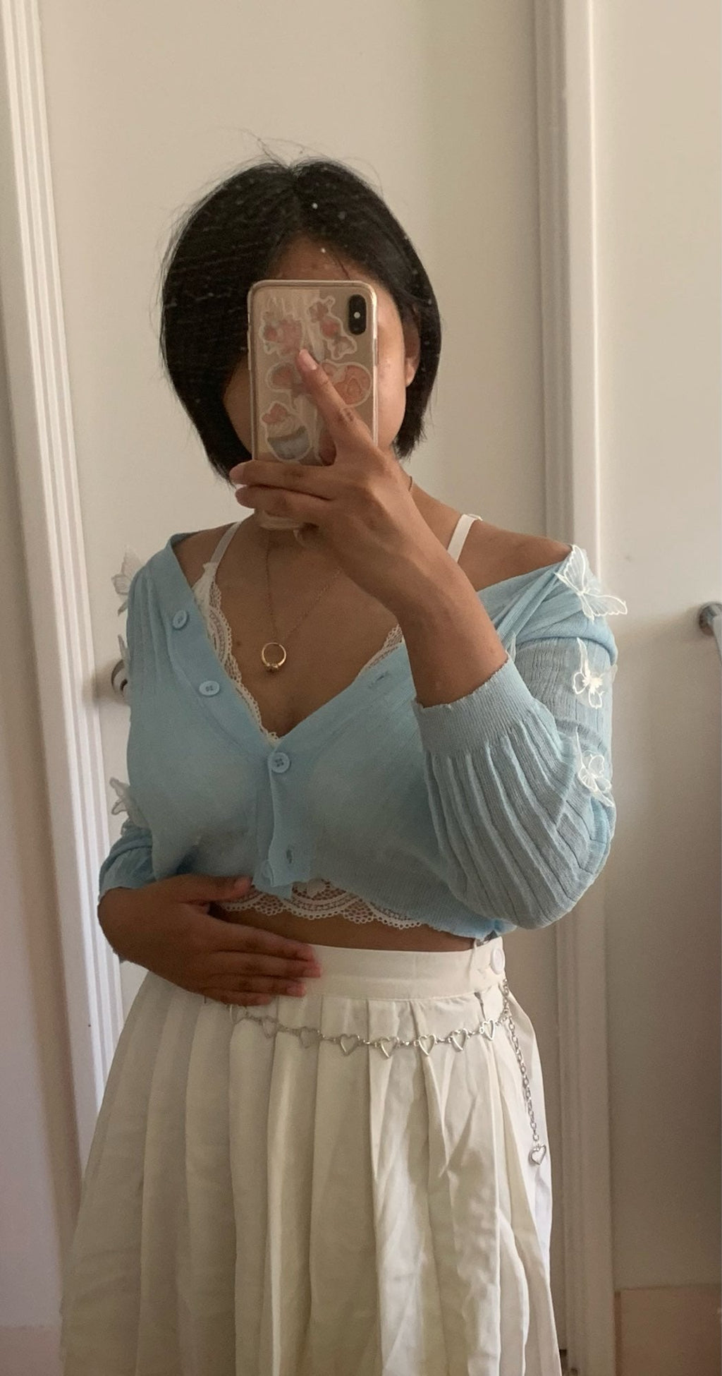 Butterfly Knit Cardigans Women V-Neck Crop Tops Ladies Summer Thin Long Sleeved - MERGE.DAY.1.FREESTYLE