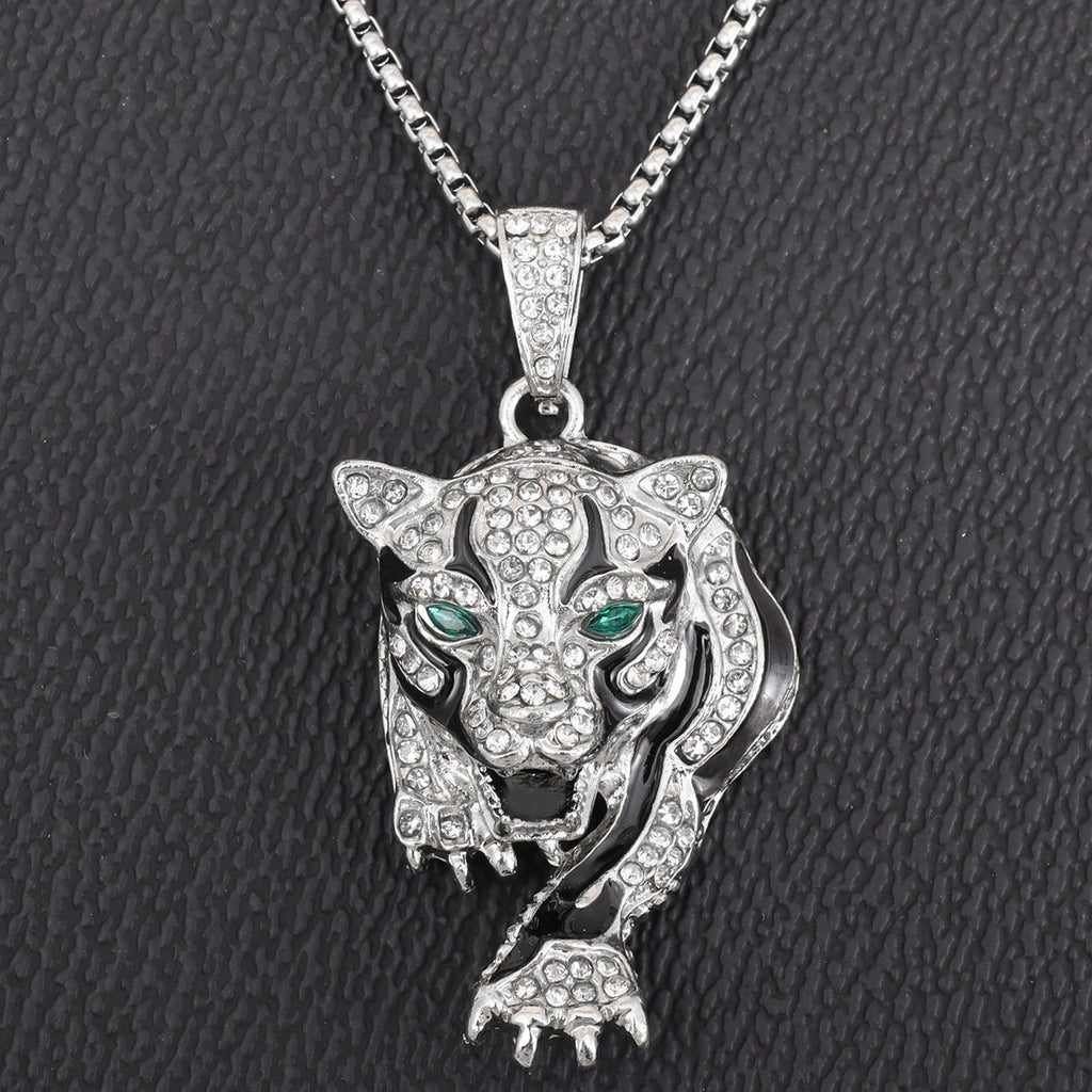 Hip Hop Fierce Shark Inlaid Zircon Pendant Charm Trend Necklace - MERGE.DAY.1.FREESTYLE