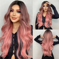 Platinum Blonde with White Highlight Dark Roots Synthetic Hair Wigs for Women Long Wavy Cosplay Daily Party Use Heat Resistant - MERGE.DAY.1.FREESTYLE